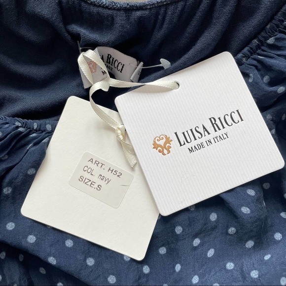 Polka Dot pin up style Bubble Hem Silk Blouse NEW with tags Women Size S - Picture 3 of 11